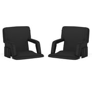 Flash Furniture Malta Fabric Stadium Chair (2 Pack), Black